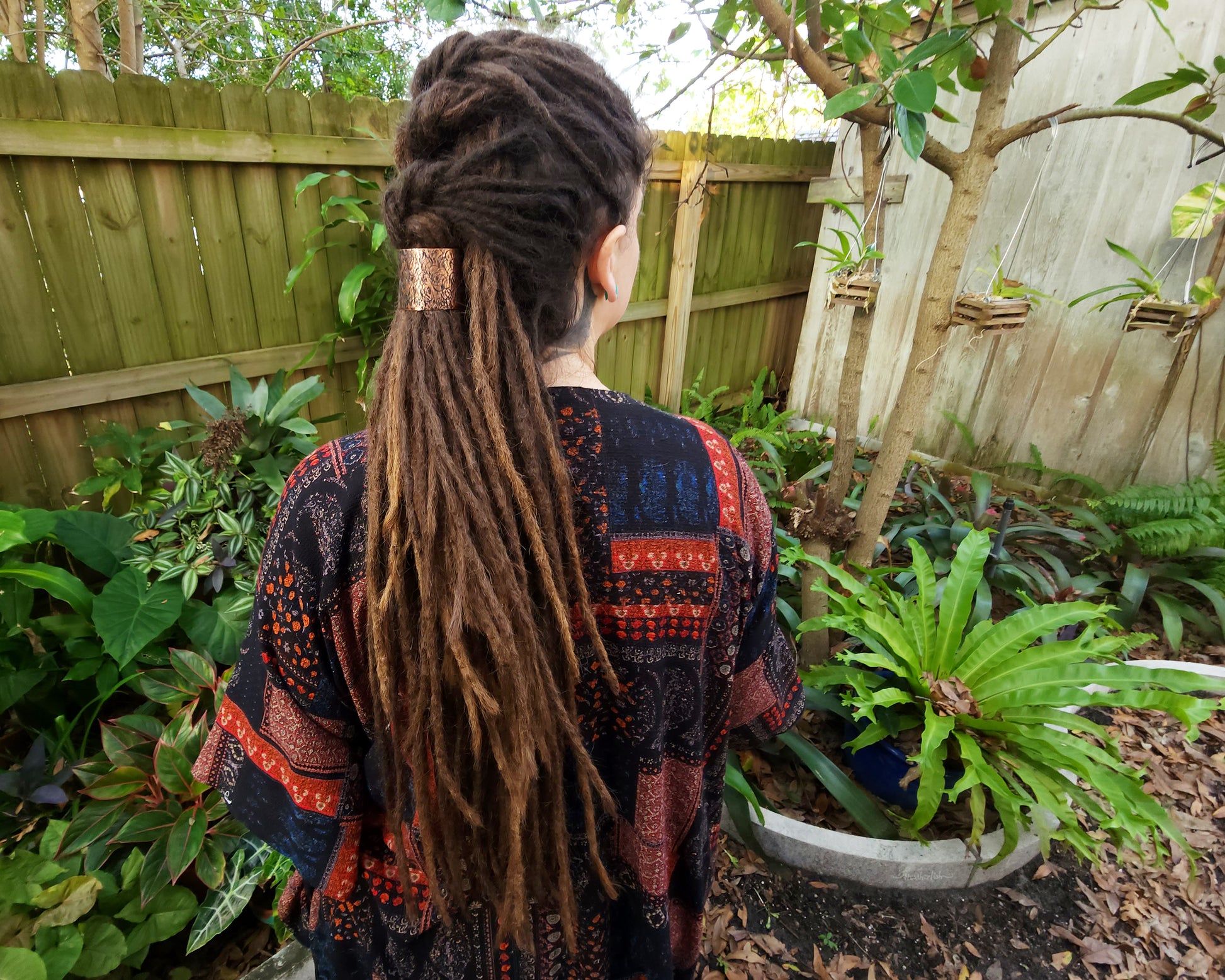 Large hair cuff worn in hair to show example.