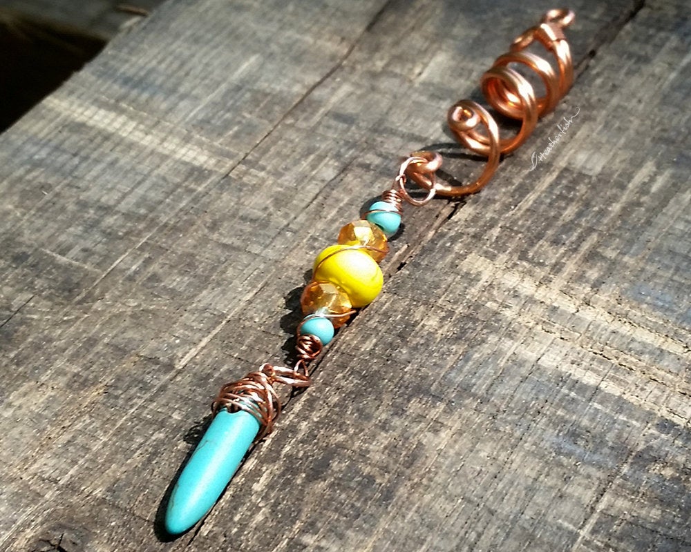 A close up of the beads on a Bohemian Style Loc Bead.