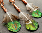Peacock Feather Loc Beads, Set of 3