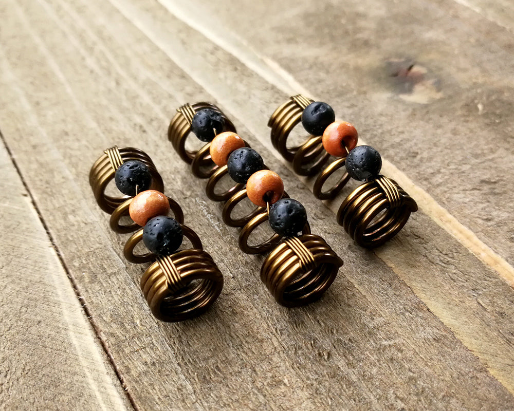A close up of Diffuser Dread Bead Set of 3.