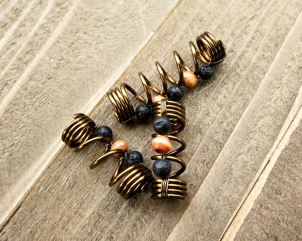 A top view of Diffuser Dread Bead Set of 3.