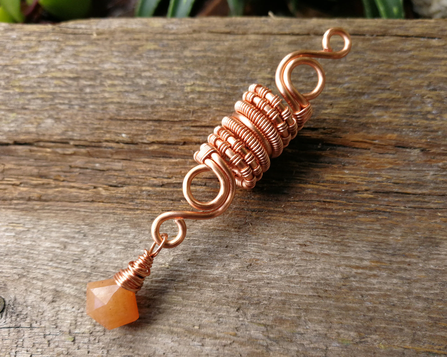 Orange Aventurine, Copper Loc Bead