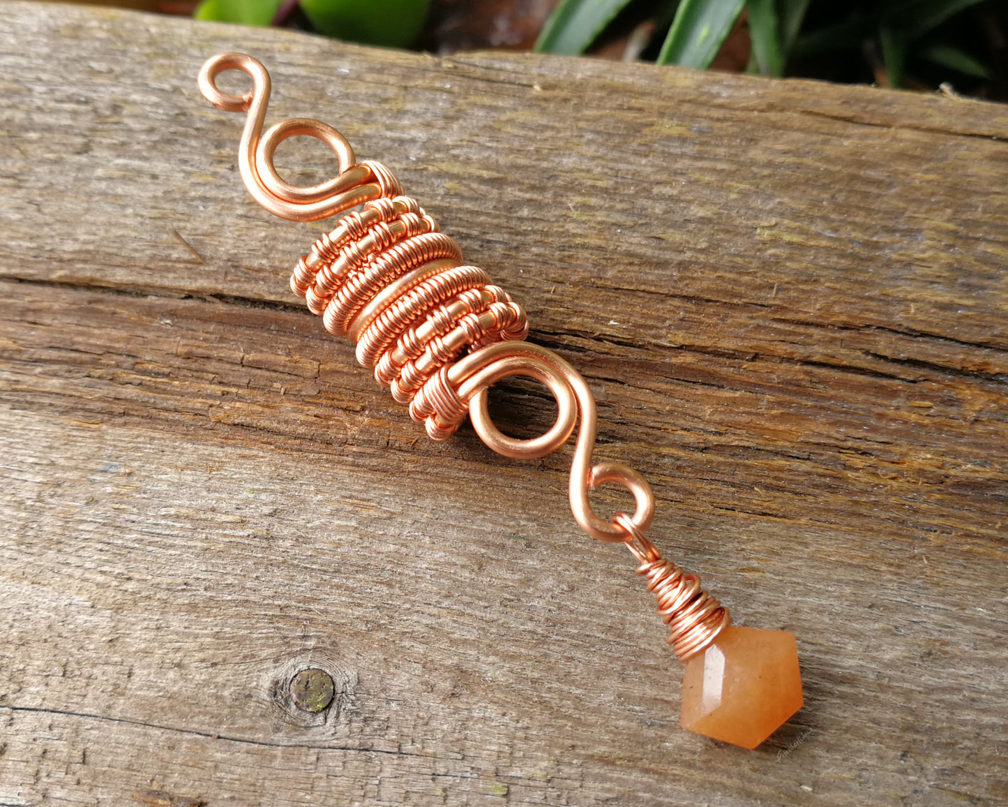 Orange Aventurine, Copper Loc Bead