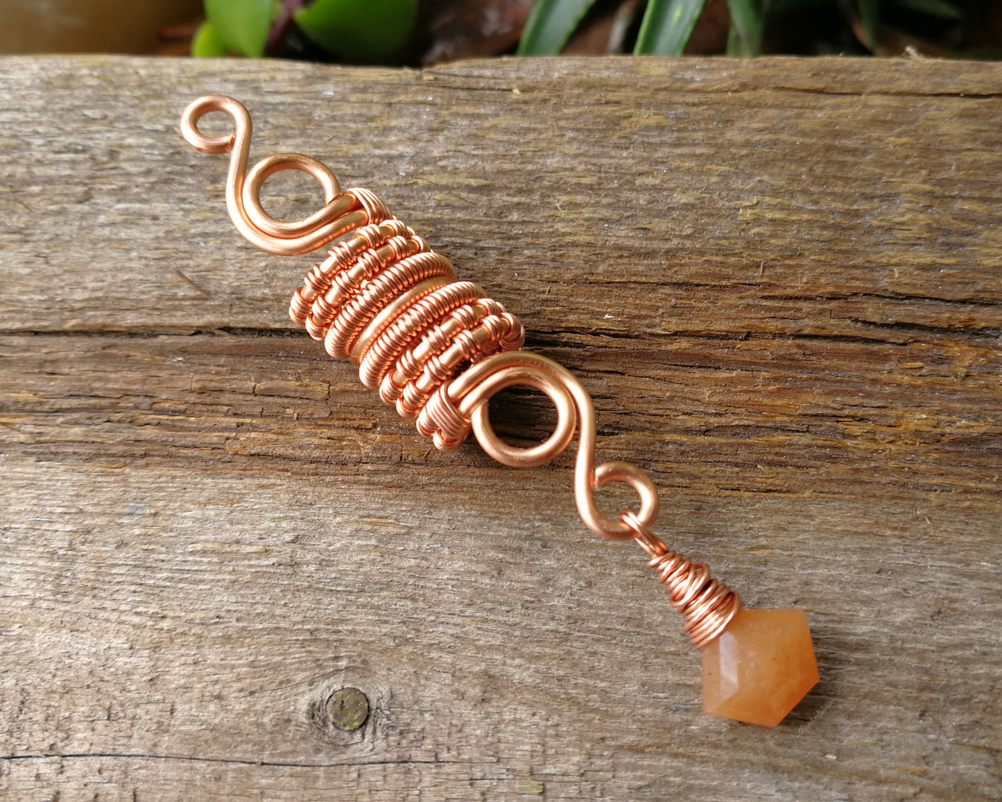 Orange Aventurine, Copper Loc Bead