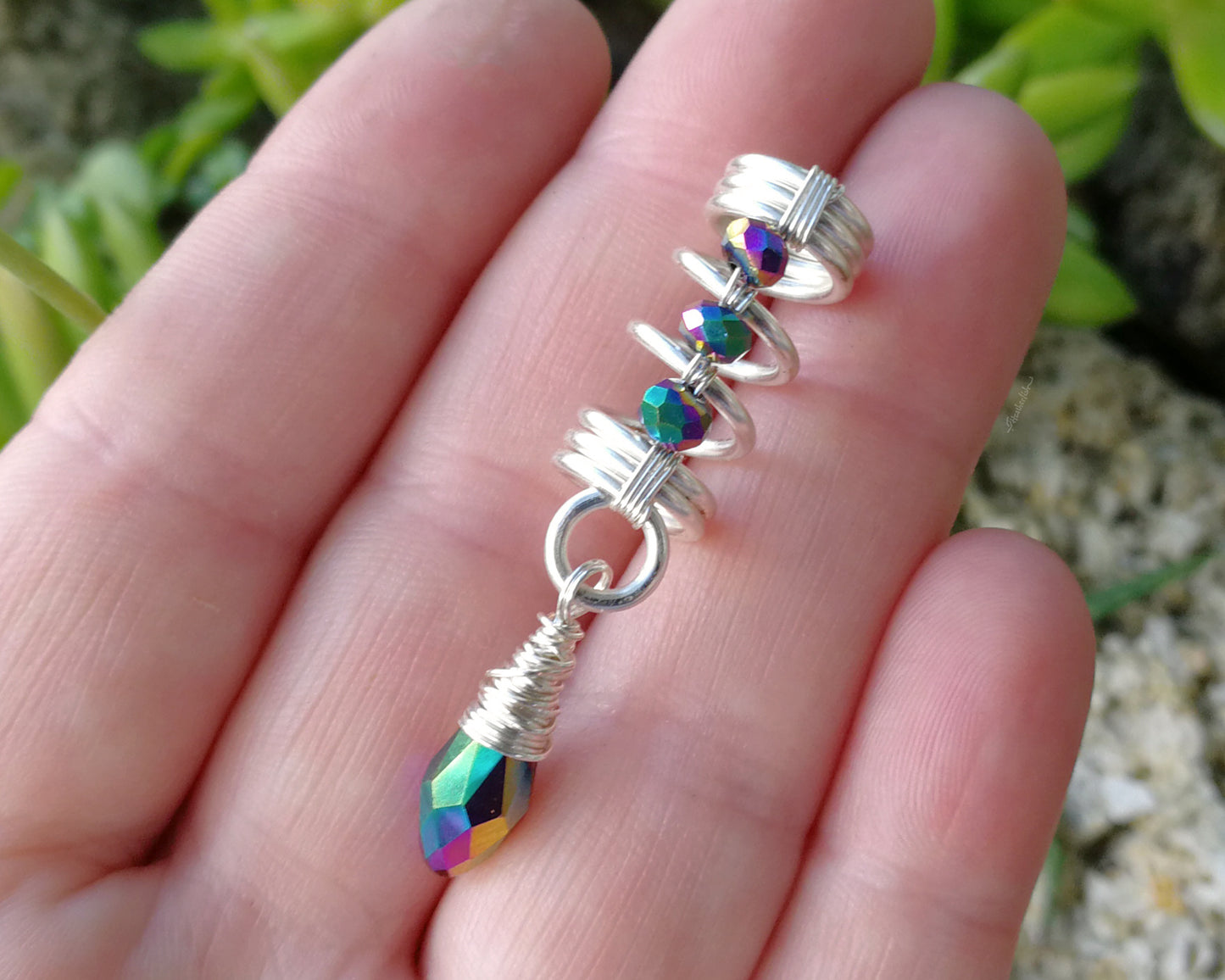 Rainbow Glass Dread Bead