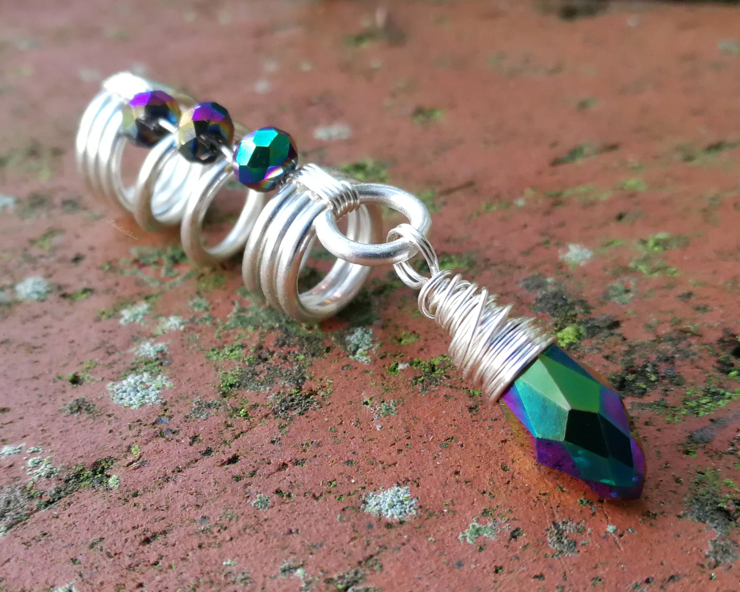 Rainbow Glass Dread Bead