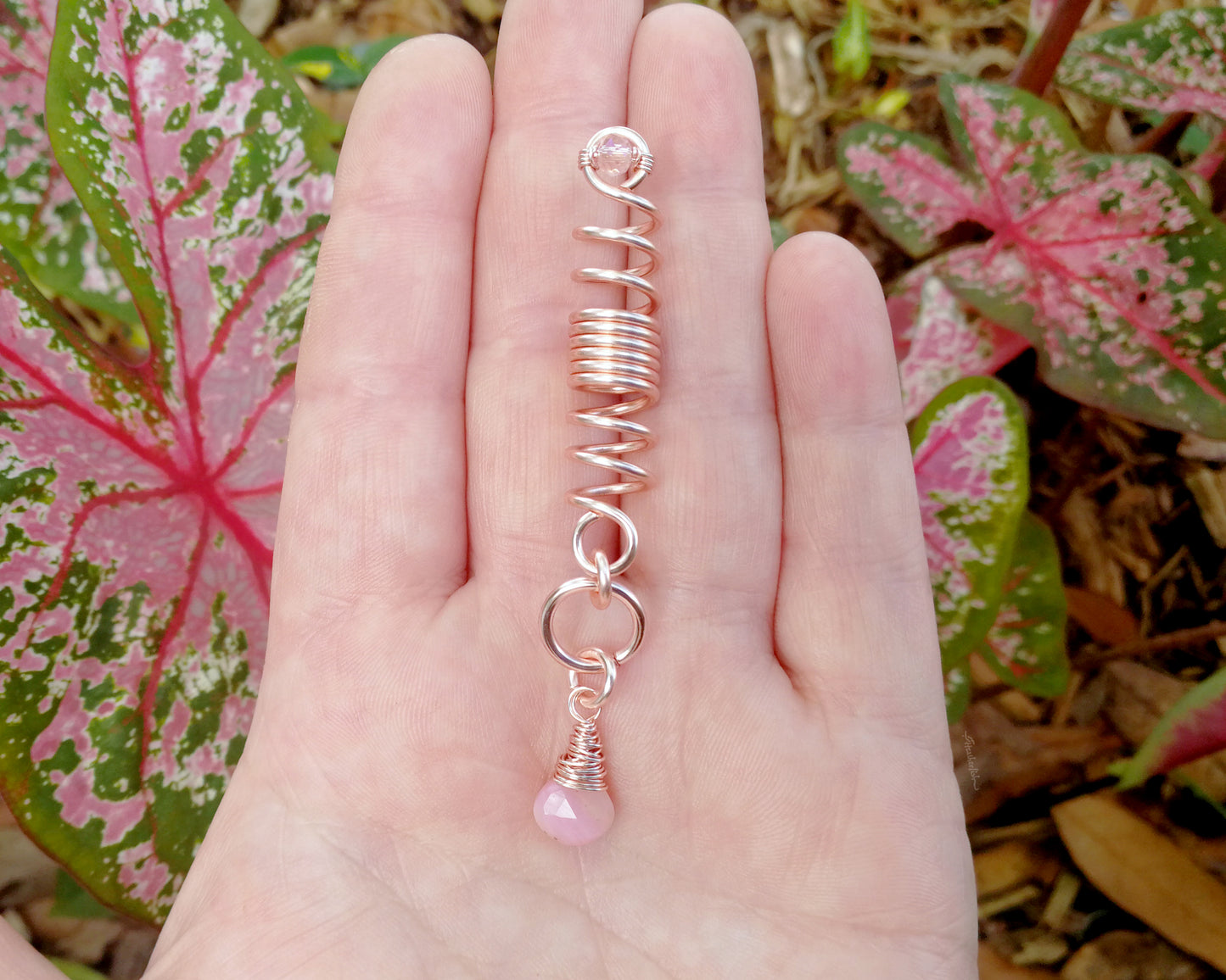 Pink Opal, Rose Gold Loc Bead