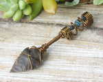 Dark Brown Jasper Arrowhead, Hair Jewelry