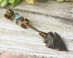 Dark Brown Jasper Arrowhead, Hair Jewelry