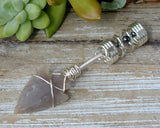 Gray Jasper Arrowhead, Hair Jewelry