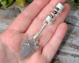 Gray Jasper Arrowhead, Hair Jewelry held in hand to show scale.