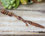 Orange Kyanite Hair Bead, Hessonite Garnet