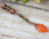 Carnelian Arrowhead Hair Bead