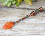 Carnelian Arrowhead Hair Bead