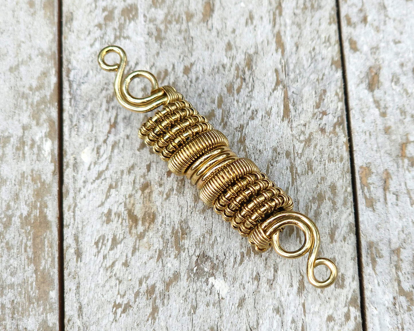 Gold Hair Jewelry, Woven Brass