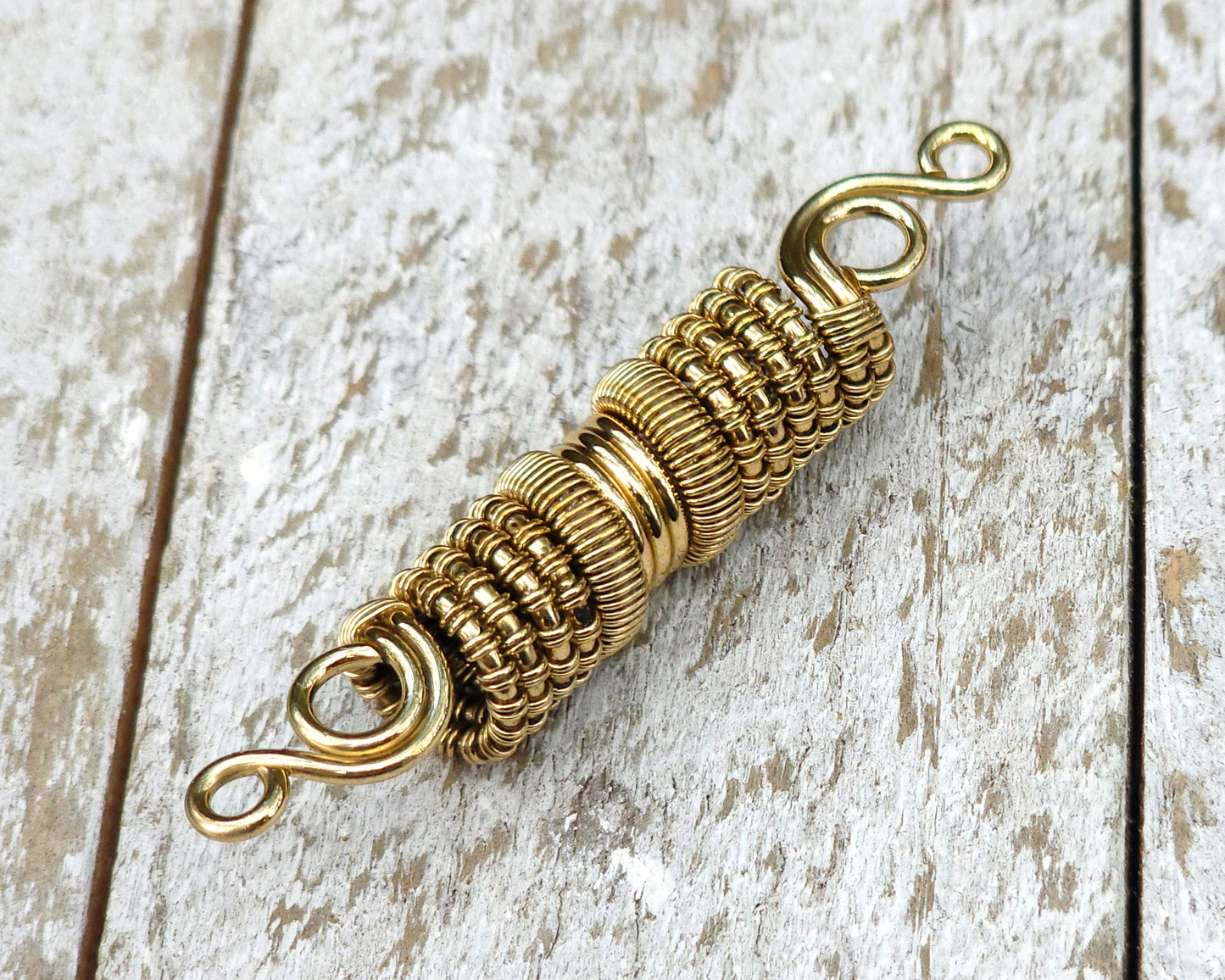 Gold Hair Jewelry, Woven Brass