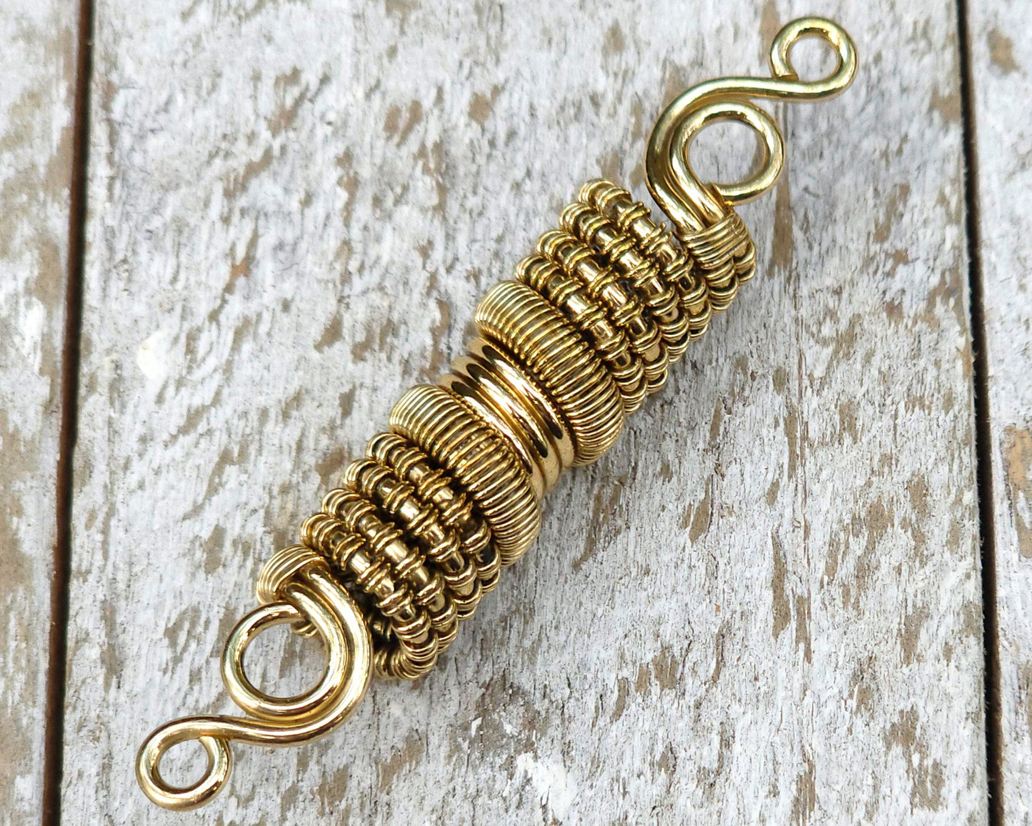 Gold Hair Jewelry, Woven Brass