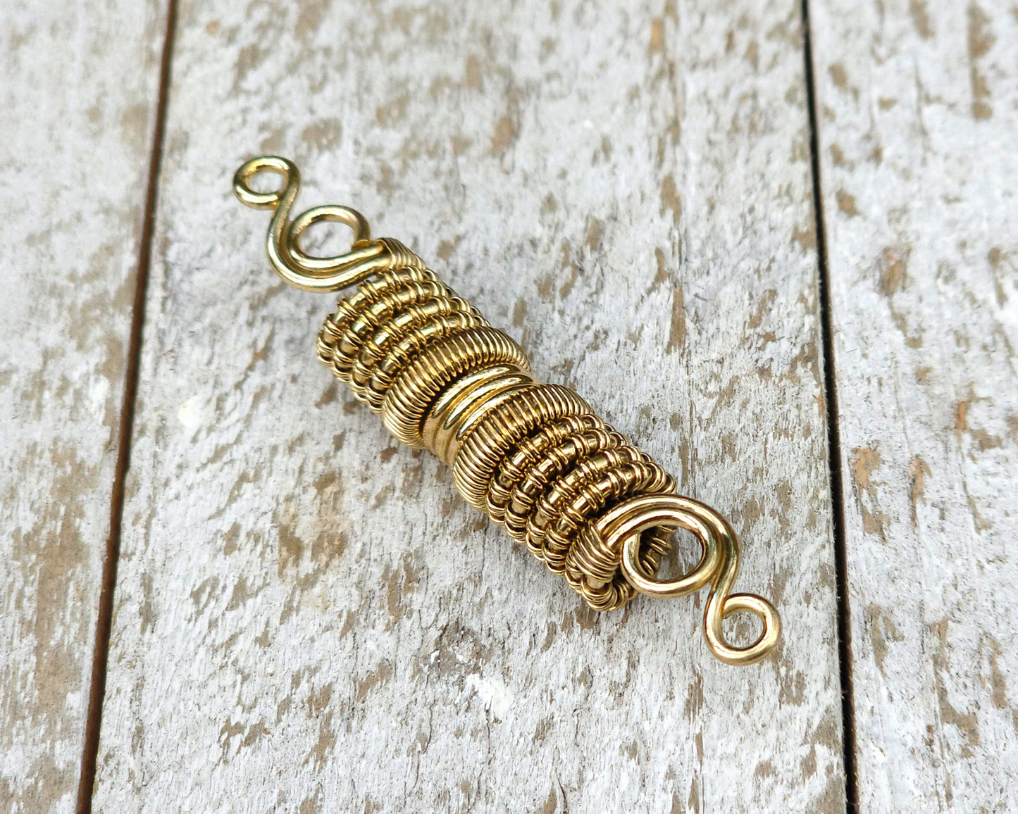 Gold Hair Jewelry, Woven Brass