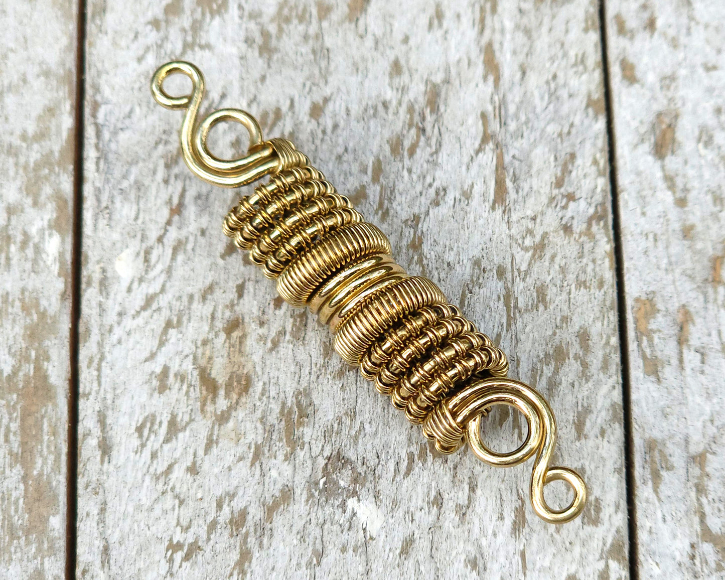 Gold Hair Jewelry, Woven Brass