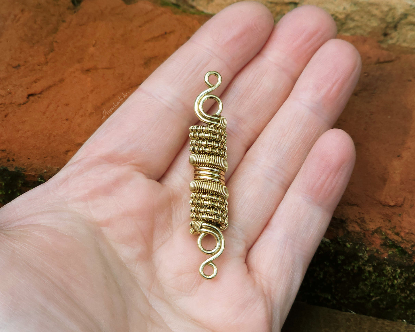 Gold Hair Jewelry, Woven Brass