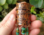 Recycled Bottle Glass Turquoise Copper Cuff