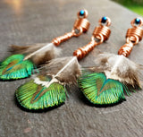 Peacock Feather Loc Beads, Set of 3