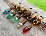A top view  of Rainbow Loc Beads Set of 5 in a row.