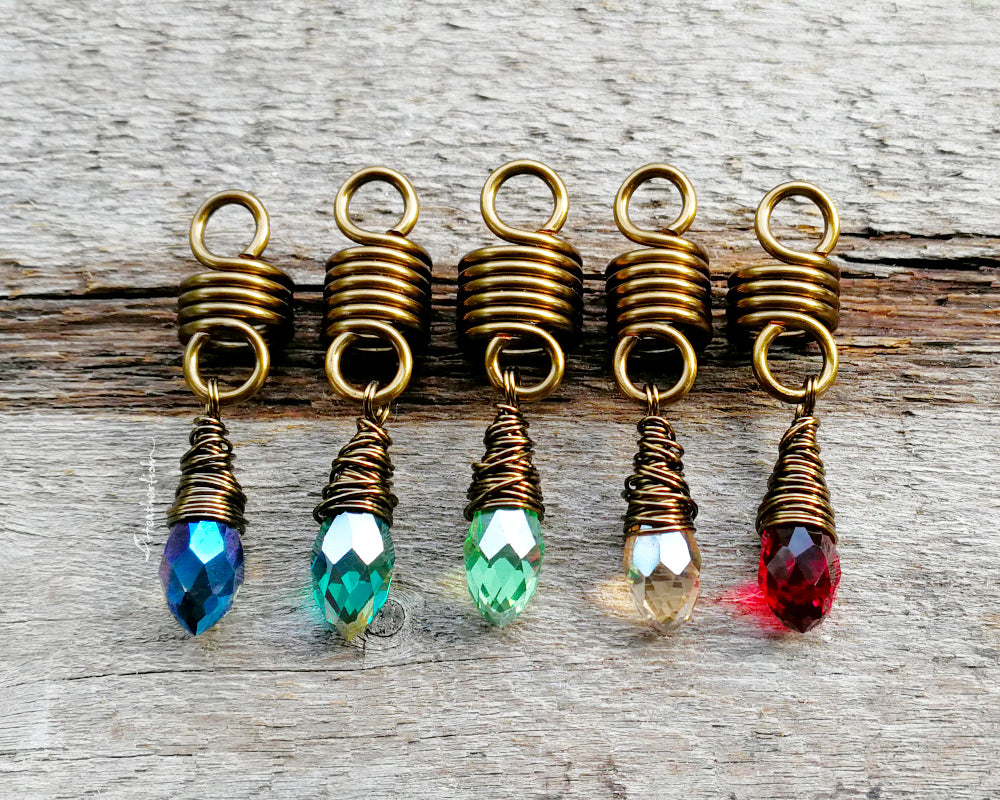 A top view of Rainbow Loc Beads Set of 5.