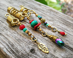 Close up view of Fun, Funky Dread Beads Set of 3.