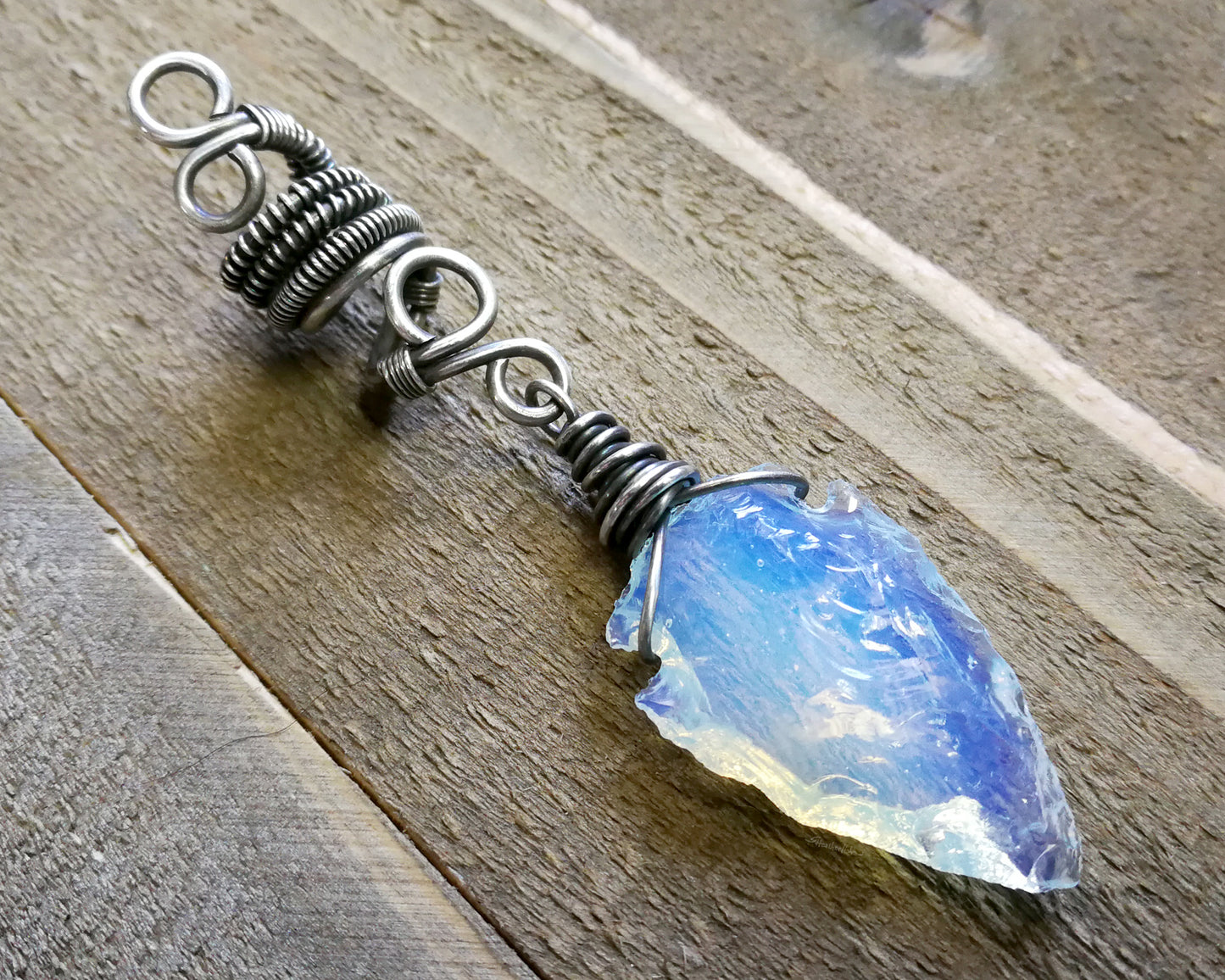 Silver Opalite Arrowhead Dread Bead