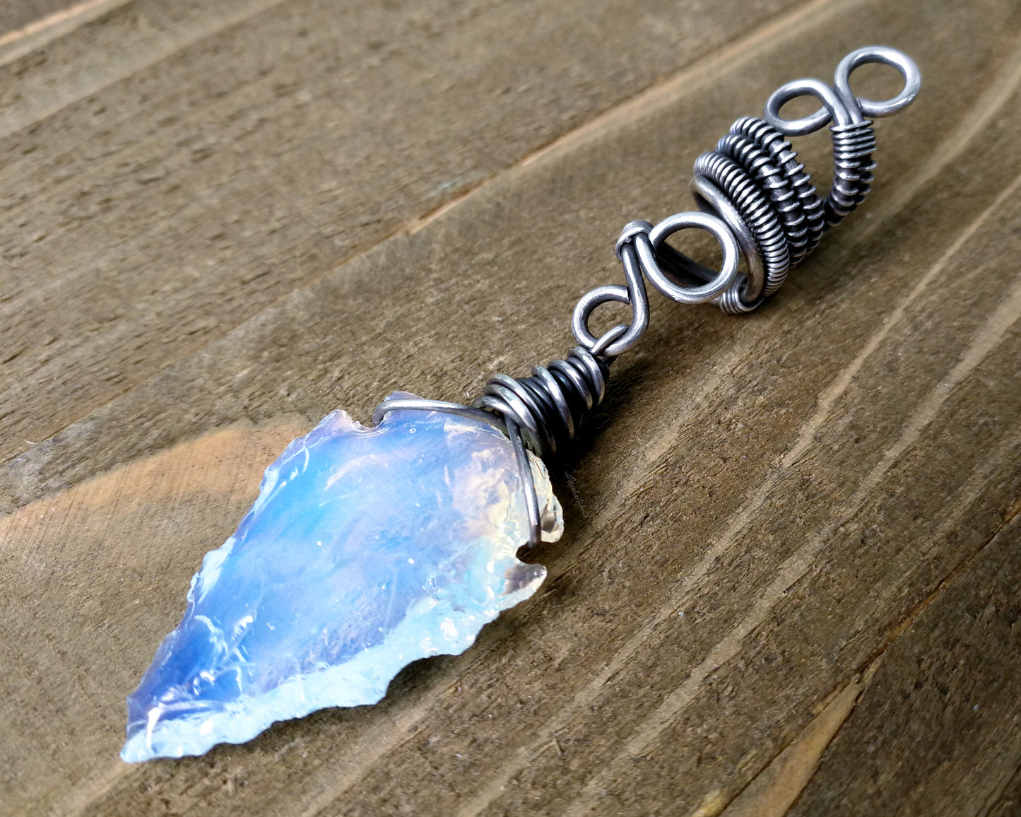 Silver Opalite Arrowhead Dread Bead
