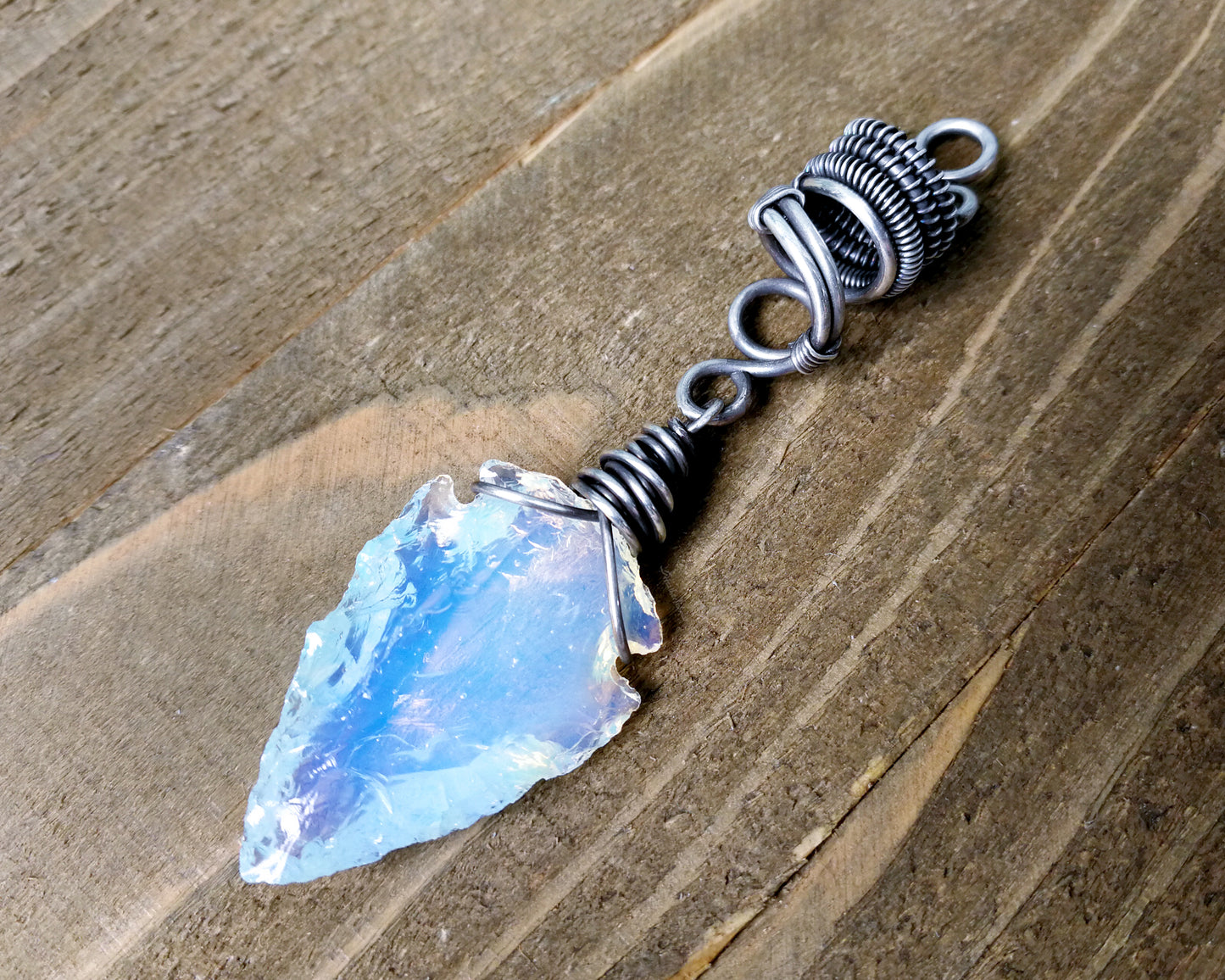 Silver Opalite Arrowhead Dread Bead