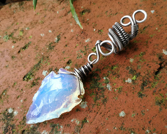 Silver Opalite Arrowhead Dread Bead