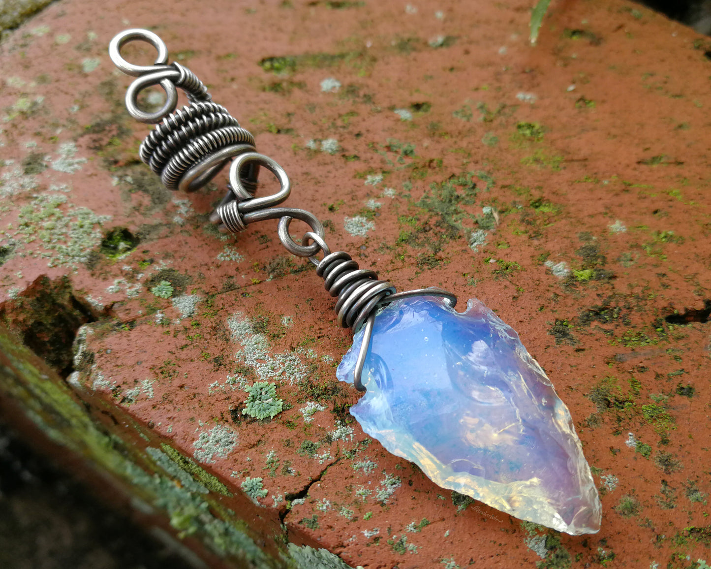 Silver Opalite Arrowhead Dread Bead