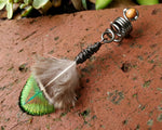Peacock Feather, Hematite Loc Bead