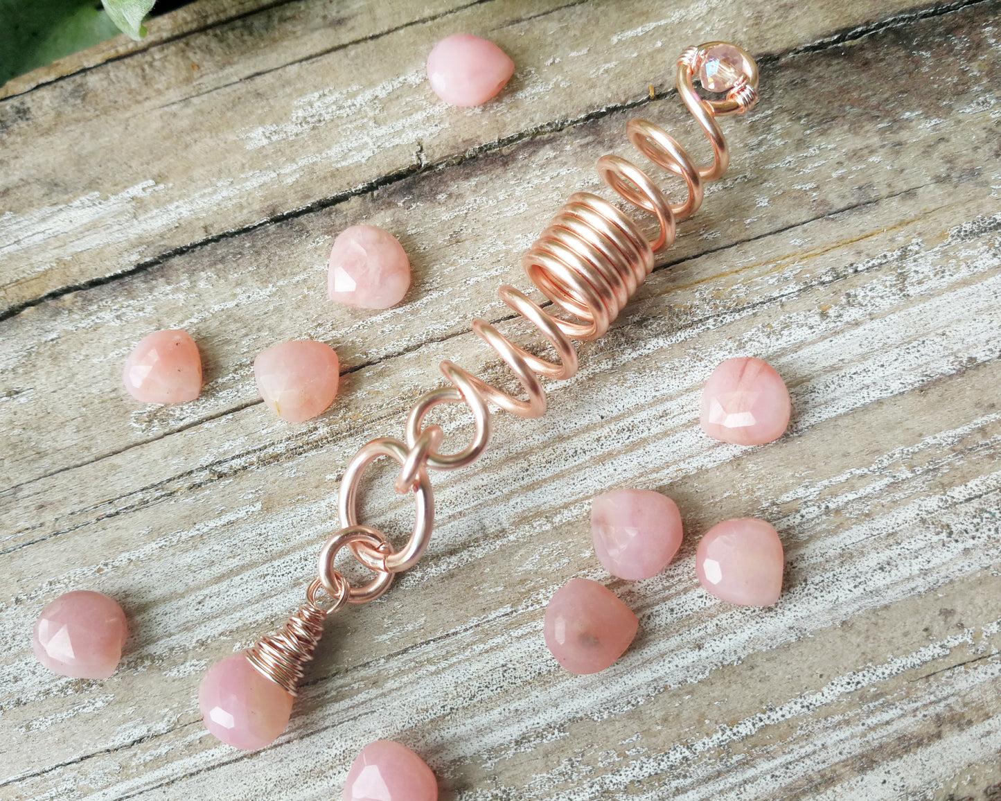 Pink Opal, Rose Gold Loc Bead