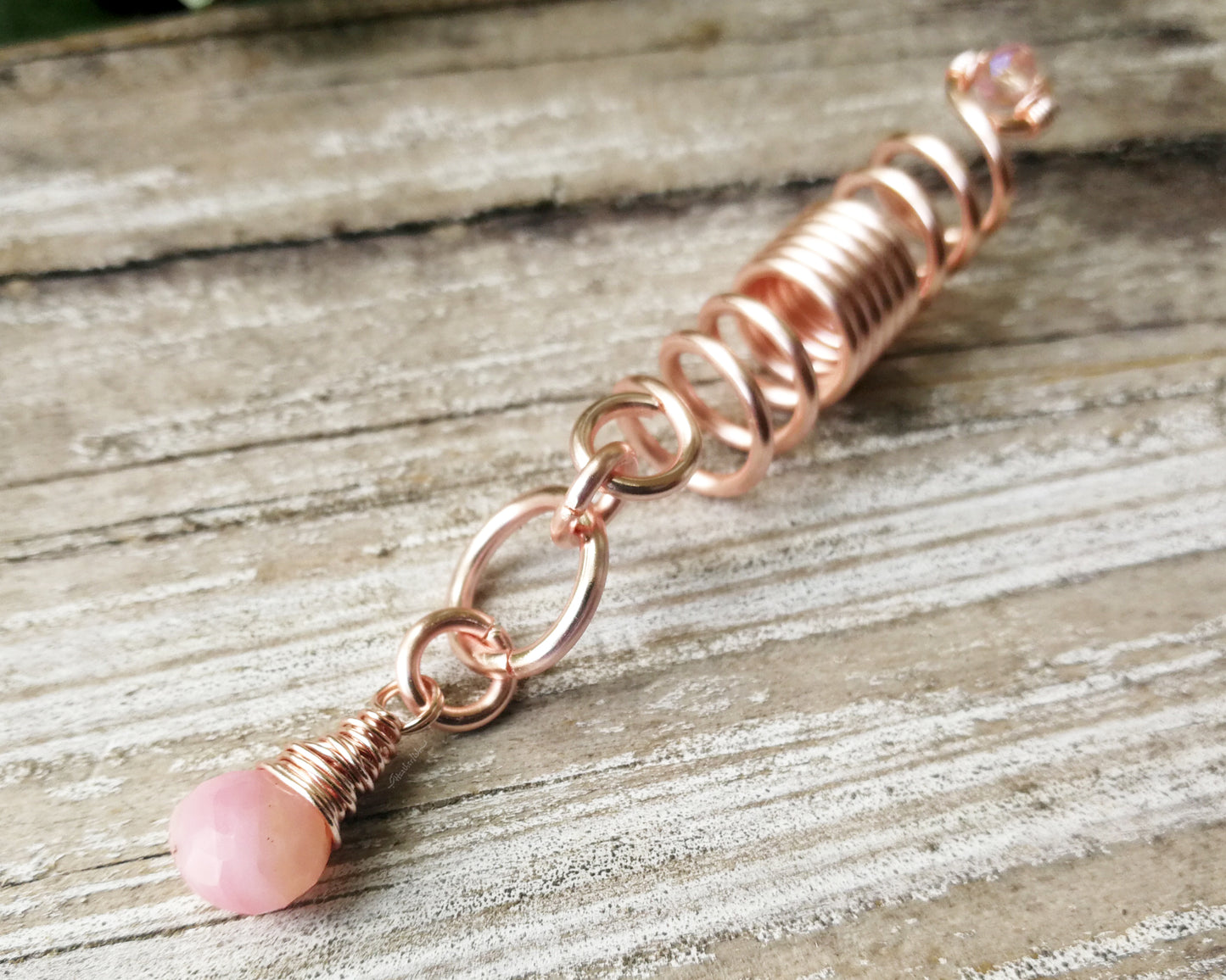 Pink Opal, Rose Gold Loc Bead