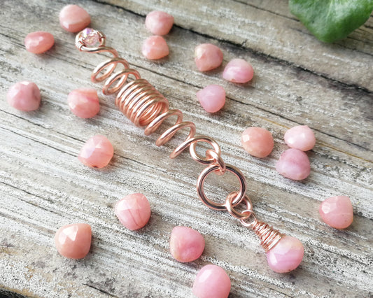 Pink Opal, Rose Gold Loc Bead