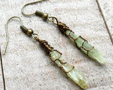 A close up view of a Pair of Kyanite Earrings.