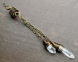 A side view of Double Crystal Woven Dread Bead.