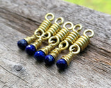 A side view of Lapis Lazuli Sister Loc Beads set of 5.