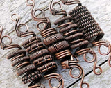 A close up view of One Copper Dread Bead in different styles.