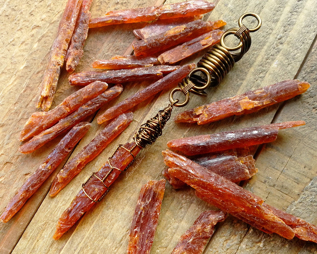 Orange Kyanite Dread Bead | Heatherfish